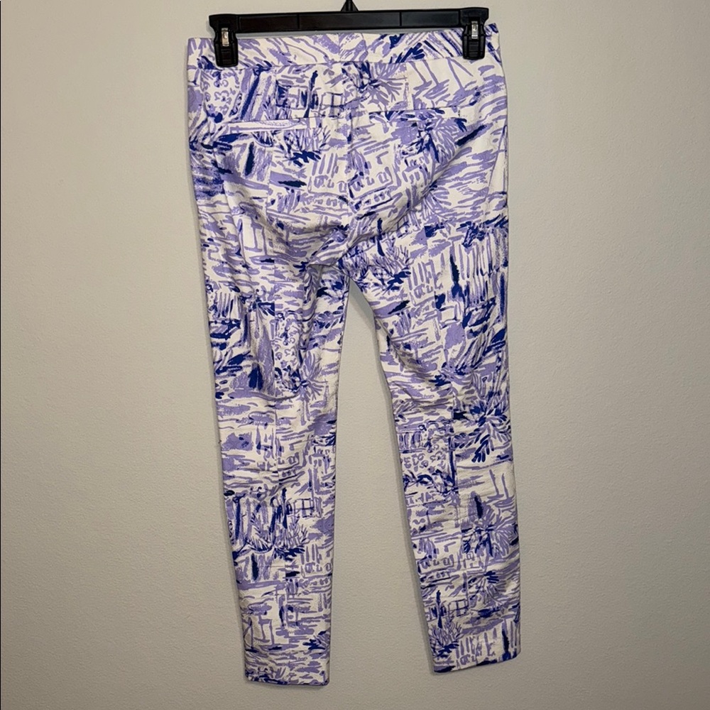 Lilly Pulitzer Kelly Ankle Skinny Fit Purple and White Cropped Pants size 4. B1 - Picture 4 of 5